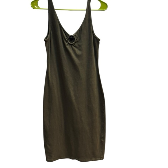 Derek Heart.  Green Slip Mini Dress V-Neck Sleeveless - Picture 1 of 3